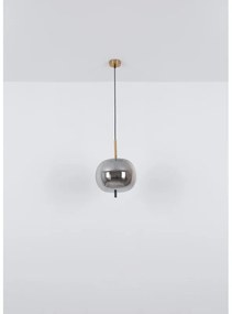 Lustra cu 3 pendule design modern Blacky I negru mat, alama