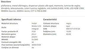 Plafoniera LED moderna cu telecomanda JOLLI 42W
