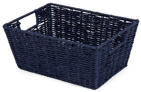 Coș împletit manual Compactor ETNA, 31 x 24x 14 cm, albastru