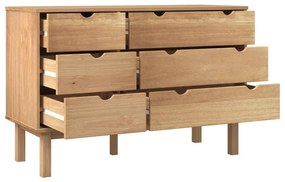 Comodă cu sertar, 113,5x39,5x73 cm, lemn masiv de pin