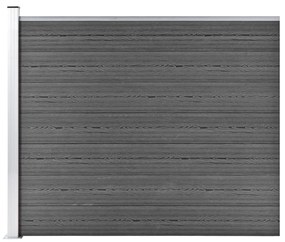 Panou de gard, negru, 175x146 cm, WPC 1, Negru, 175 x 146 cm