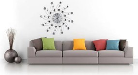 Resigilat: Ceas de perete Esperanza Geneva EHC004, 50 cm diametru, Elemente de cristal, Argintiu