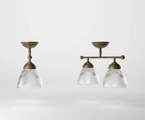 Lustra stil neoclasic din alama si abajur ceramic Elide