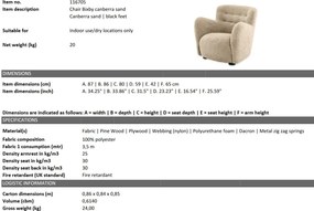 Fotoliu LUX design elegant Bixby, Canberra sand