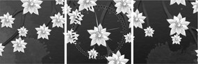 Tablou - Flori pe ramuri (cu ceas) (90x30 cm)