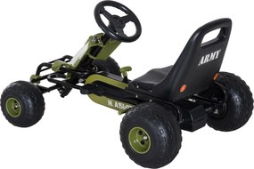 Homcom Go-Kart per Bambini a Pedali, Verde e Nero