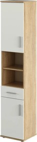 Dulap LESSY NEW 05, stejar sonoma/alb mat, DTD laminat, cu 2 usi si un
