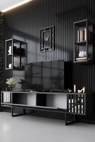 Set de mobilier pentru living Chrome, Antracit- Negru
