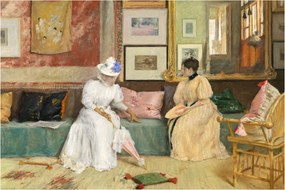 Tablou - William Merritt Chase, A Friendly Call, reproducere (90x60 cm)