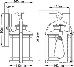 Quintiesse BOOKER S QN-BOOKER-S-IA - Aplică de perete pentru exterior, 1xE27/60W/230V IP44, crom mat