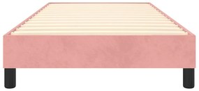 Cadru de pat box spring, roz, 100x200 cm, catifea Roz, 25 cm, 100 x 200 cm