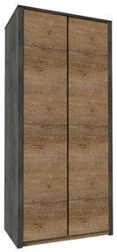 Dulap cu doua usi, stejar lefkas inchis/gri, MONTANA S2D