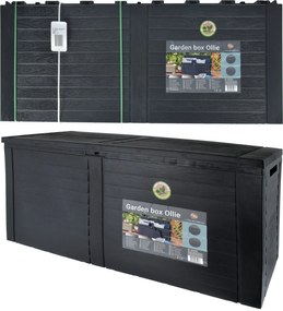 Cutie depozitare gradina 460L, capac rabatabil, plastic reciclabil, antracit