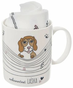 Cană ceramică Orion Endless love Dog , 0,35 l +cadou Șosete