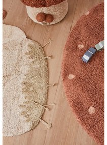 Covor pentru copii cărămiziu/crem lavabil/țesut manual din bumbac 120x120 cm Boletus – Lorena Canals