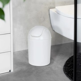 Coș de gunoi alb din oțel inoxidabil 6 l Economic – Wenko