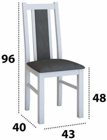 Set Masa Extensibila M 1 Alb/Grafit 160/200 X 90 CM + 6 Scaune B 14 albe, lemn fag