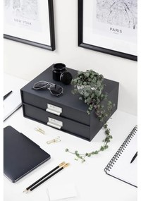 Organizator cu 2 sertare pentru documente Bigso Box of Sweden Birger, 33 x 22,5 cm, gri închis