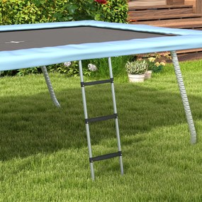 SPORTNOW Scară de trambulină cu 3 sau 2 trepte late orizontale, carlig universal, capacitate de 120 kg, 110 x 32 cm argintiu | Aosom Romania