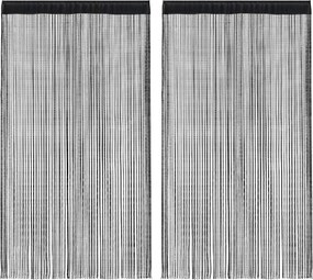 vidaXL Draperii cu franjuri, 2 buc., 100 x 250 cm, negru