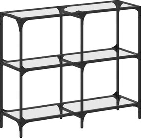 vidaXL Măsuță de cafea, blat din sticlă transparentă, 98x30x81 cm oțel