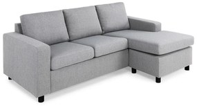 Colțar Scandinavian Choice C175Gri deschis, Negru, 214x143x80cm, Picioare: Plastic