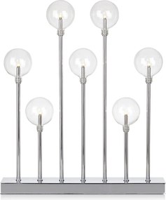 Sfeșnic cu becuri Markslöjd Junior, înălțime 50 cm, argintiu