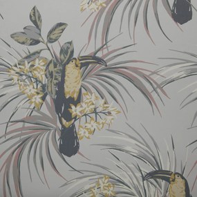 Tapet Le Toucan, Soft Grey Luxury Bird, 1838 Wallcoverings, 5.3mp / rola