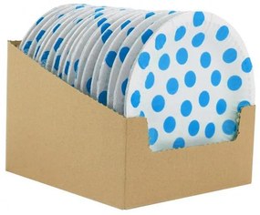 Colorat Sky Blue Polka Dot Farfurie de hârtie cu buline 6 buc 18 cm