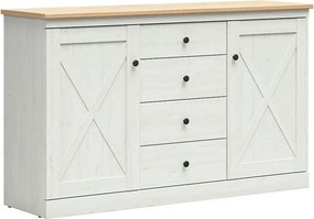 Comoda FRIJA, alb pin andersen/stejar artisan, PAL melaminat, 153x44x9