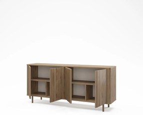 Comodă în culoare naturală cu aspect de lemn de stejar 180x80x40 cm Salma – Marckeric