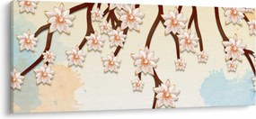 Tablou - Flori colorate pe ramuri (120x50 cm)