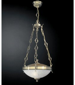 Lustra suspendata design clasic din alama si sticla 5600