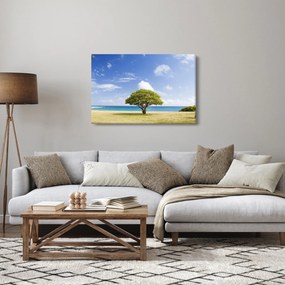 Tablou plaja cu copac (90x60 cm)