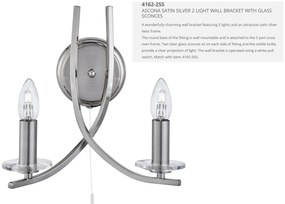 Aplica de perete moderna design argintiu Ascona 4162-2SS SRT