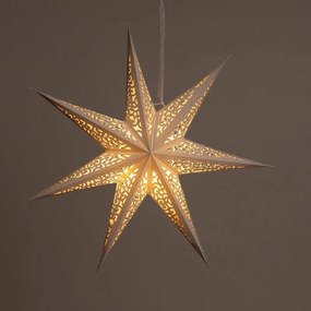 Stea de hartie de Craciun cu sapte colturi AUREVIA 60 cm, alba
