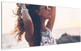 Tablou - Femeia pe plajă (120x50 cm)