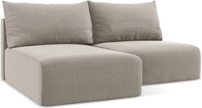 Colțar taupe extensibil/cu spațiu de depozitare cu tapițerie din catifea (cu colț pe partea stângă/cu șezlong) Kalena – Makamii