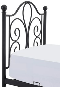 Pat metalic Panama Negru – 90 x 200 cm