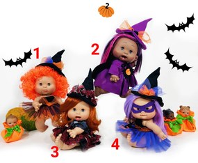 Papusa Artizanala Nines d"Onil cu miros de vanilie - Colectia Funtastic Halloween (26 cm) 1 - Papusa Funtastic Halloween cu par portocaliu