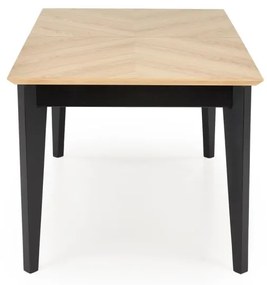 Masa extensibila Edmondo stejar natur/negru L160-240 cm