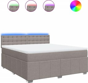 vidaXL Pat continental cu saltea, gri taupe, 180x200 cm, textil