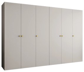 Dulap de haine 300 cm Parna 1 (Cașmir + Auriu). 1125909