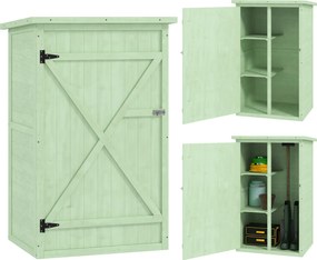 Outsunny Dulap grădină din lemn magazie pentru unelte cu raft ușă încuiabilă placă de bază acoperiș în pantă din asfalt 75 x 56 x 115 cm | Aosom Romania