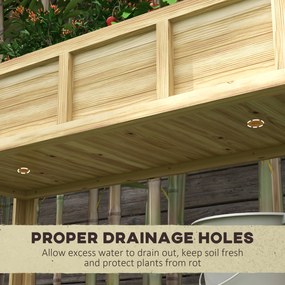 Outsunny Jardinieră pe picioare cu separator detașabil, raft, inserturi pentru irigare, material geotextil de drenaj 115L x 46l x 75Î cm | Aosom Romania