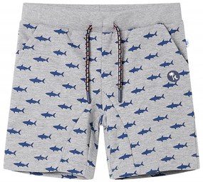 Pantaloni scurți pentru copii cu șnur, gri deschis melanj, 104