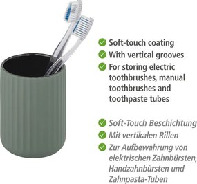 Suport din ceramică pentru periuțe de dinți Wenko Belluno, verde