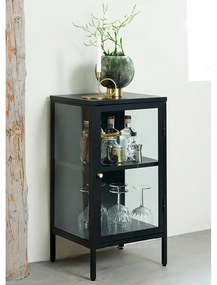 Vitrină neagră din metal 45x85 cm Carmel – Unique Furniture