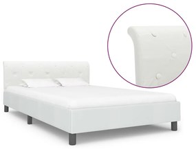 284872 vidaXL Cadru de pat, alb, 120 x 200 cm, piele ecologică