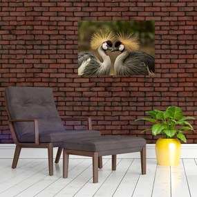Tablou pe sticlă cu păsări (70x50 cm)
